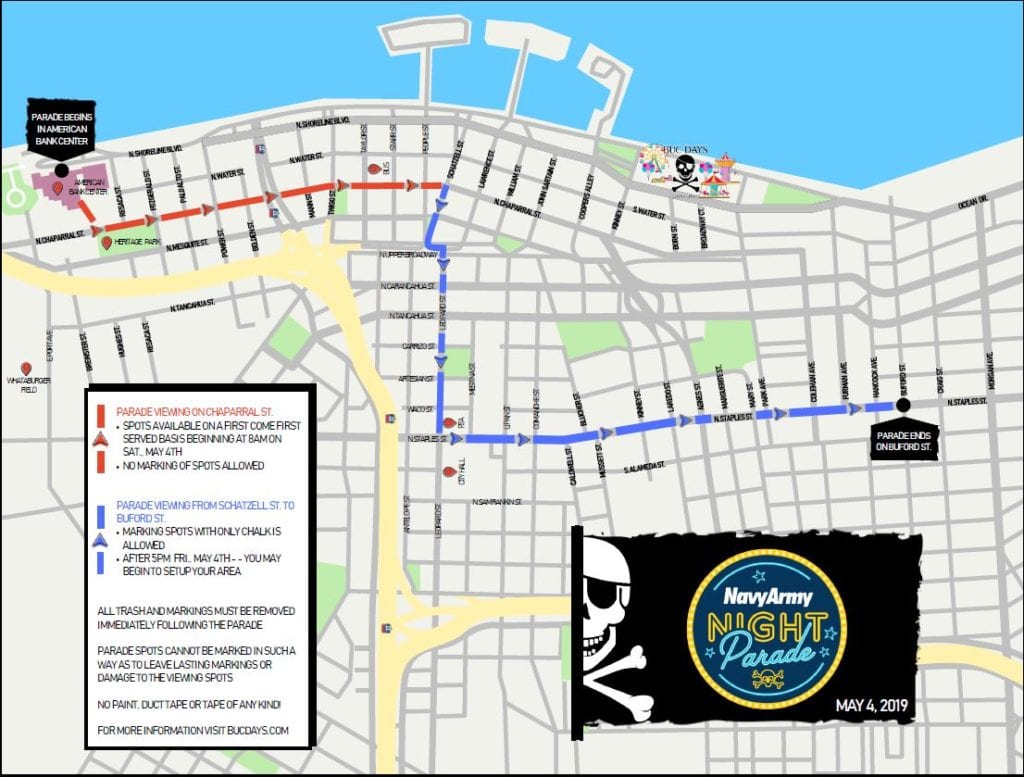 2019 Buc Days Parade rules and new route